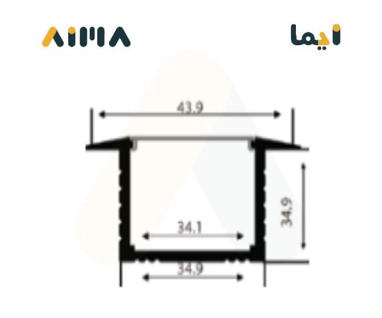 صورة نيو باور بروفايل ألمنيوم مخفي جداري سقفي طول 3 متر مقاس 1-3535